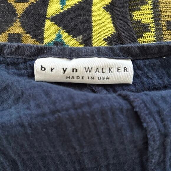 Bryn Walker Women Oversized Short Sleeve Top Blouse Blue Lagenlook Boho Large - Picture 5 of 9